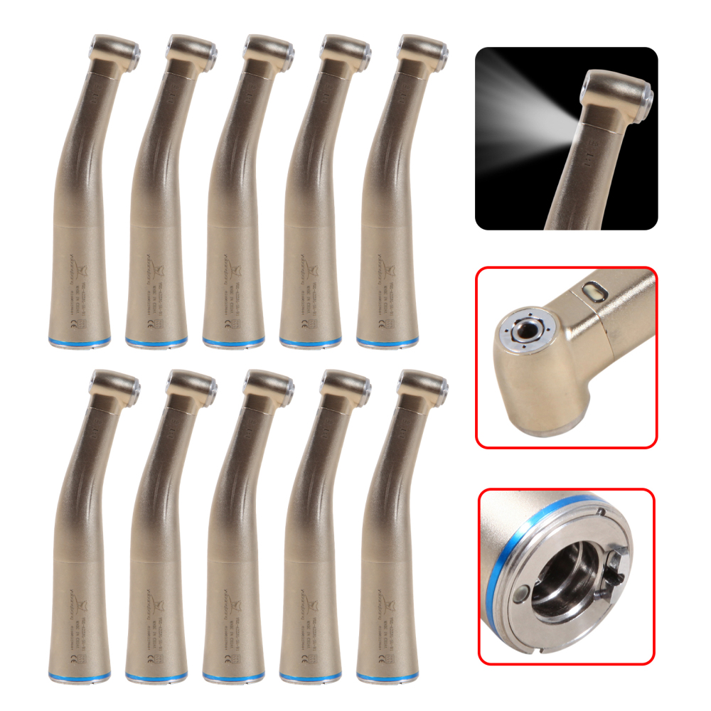 Dental 1:1 Fiber Optic Contra Angle Low Speed Handpiece fit E-Type Electric motor