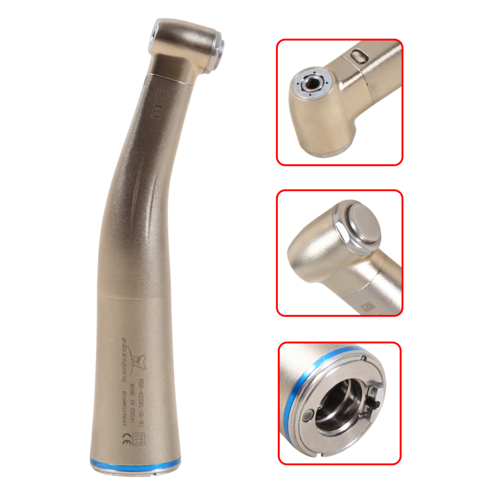 Dental 1:1 LED Fiber Optic Handpiece Internal 4 Spray Low Speed Contra Angle yabangbang