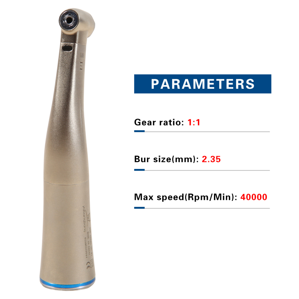 Dental 1:1 LED Fiber Optic Handpiece Internal 4 Spray Low Speed Contra Angle yabangbang