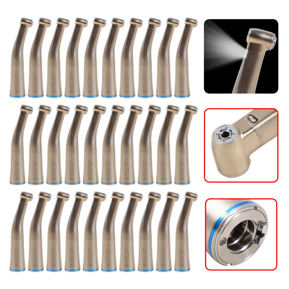 Dental 1:1 LED Fiber Optic Handpiece Internal 4 Spray Low Speed Contra Angle yabangbang