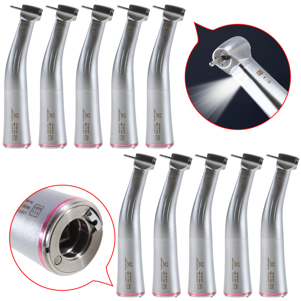 Dental 1:5 Increasing LED Contra Angle Handpiece MINI head  Fit E-type Electric Motor