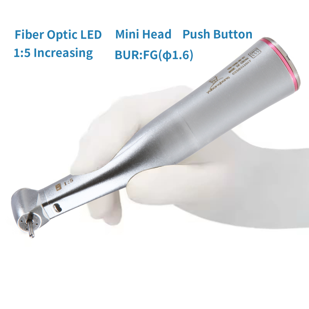 Dental 1:5 Increasing LED Contra Angle Handpiece MINI head  Fit E-type Electric Motor