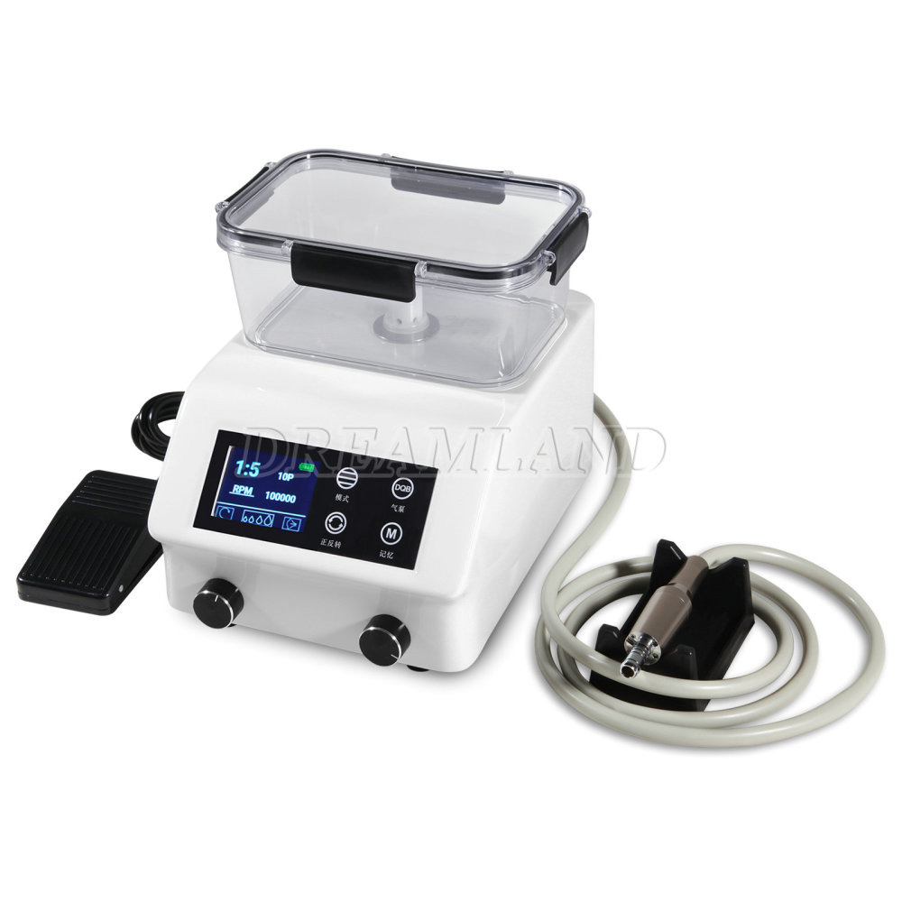 Dental Portable LED Electric Micro Motor with Water tank fit 1:5/1:1 fiber optic handpieces