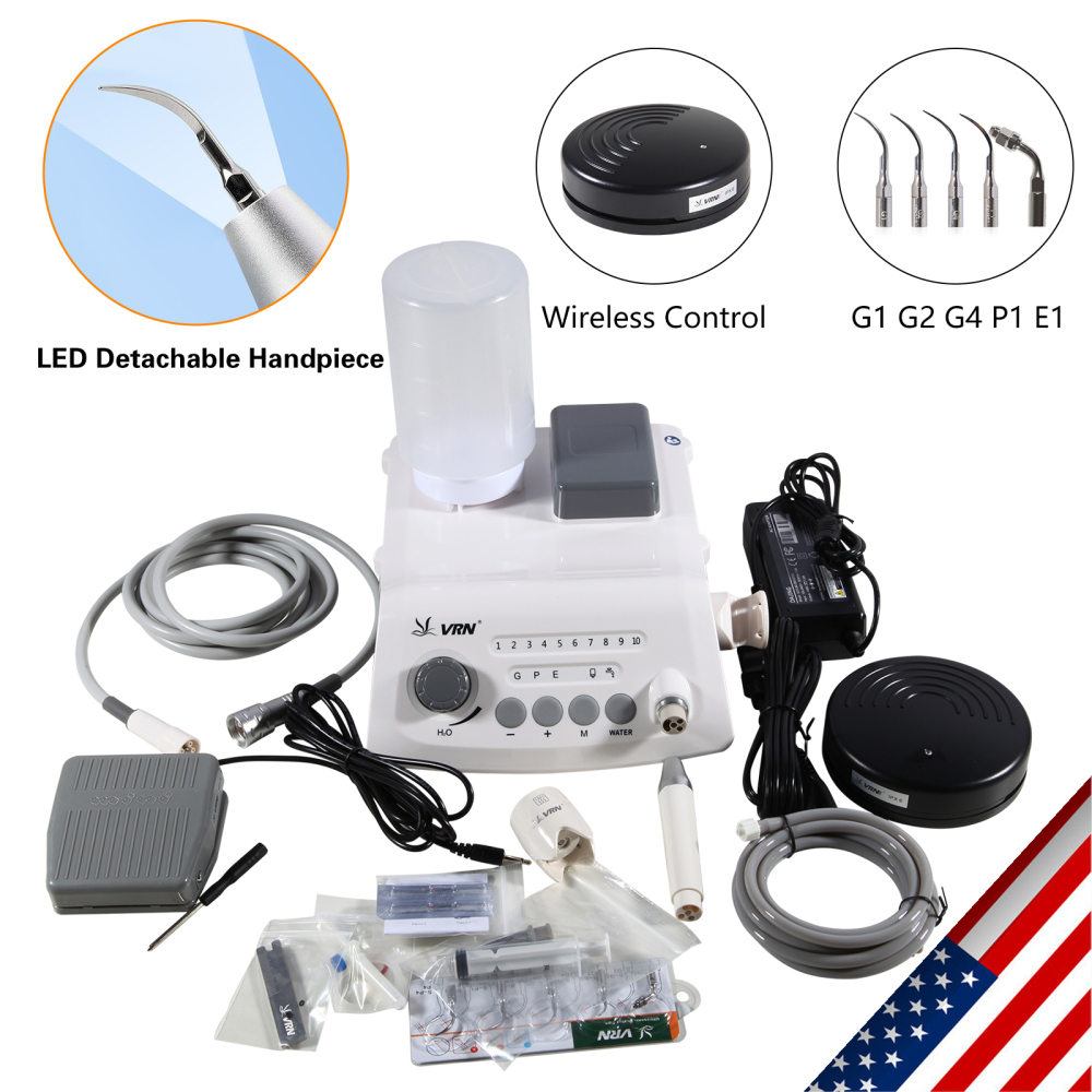 LED Dental Ultrasonic Piezo Scaler Handpiece W/ water Bottle & tips Fit EMS Cavitron Woodpecker