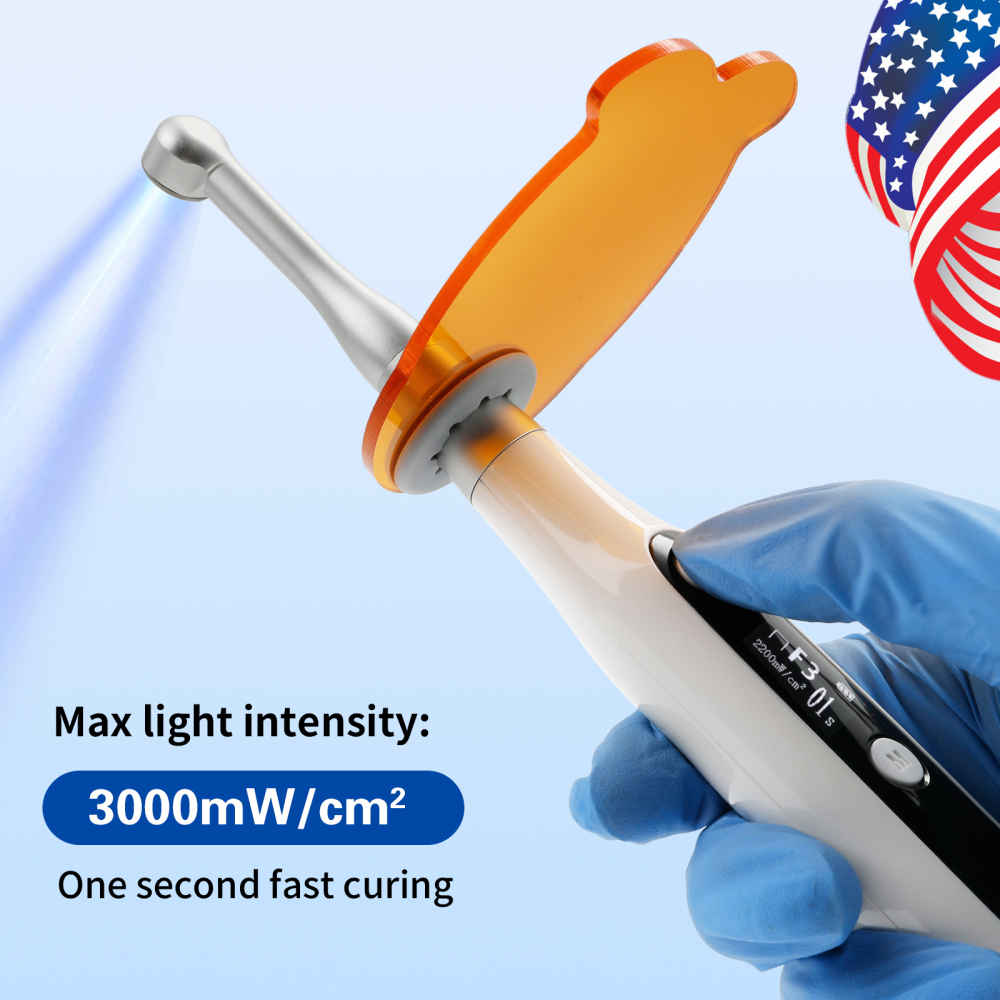 Dental Curing Light Lamp 1000–3000 mW/cm² 7 modes 1–60 seconds High Intensity
