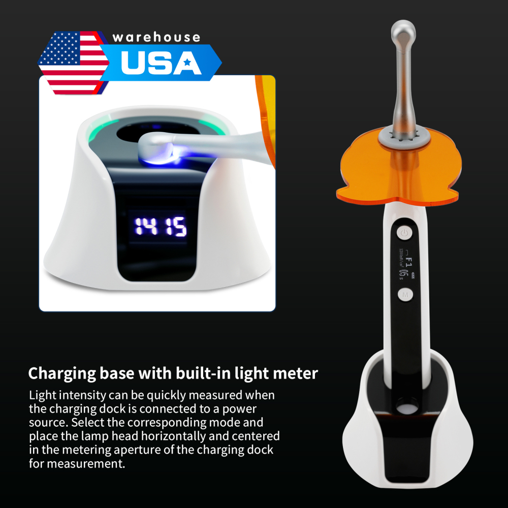 Dental Curing Light Lamp 1000–3000 mW/cm² 7 modes 1–60 seconds High Intensity