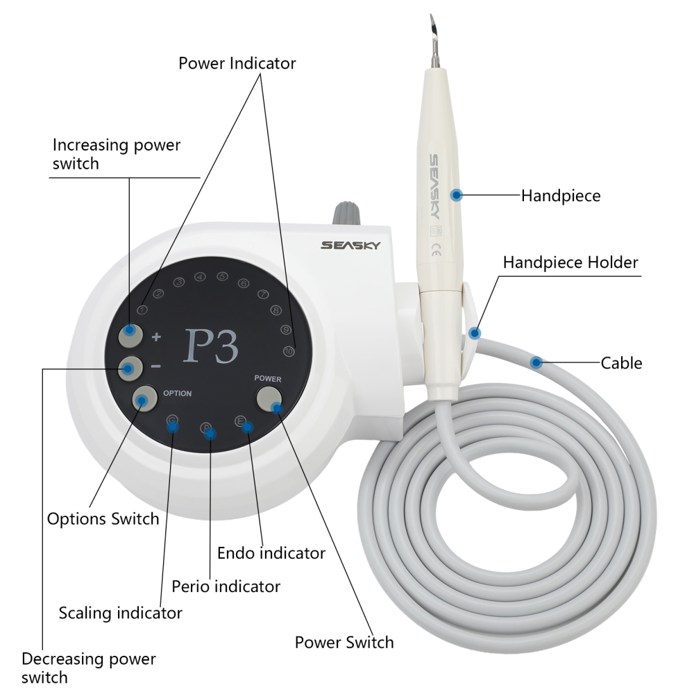 Dental Ultrasonic Scaler Piezo Endo Scaling Handpiece Tips fit DTE SATELEC P3+