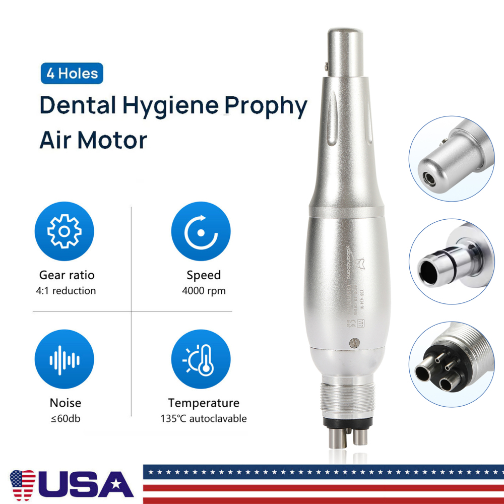 YB Dental Hygiene Prophy Handpiece Air Motor + 4:1 Straight Reduction Handpiece