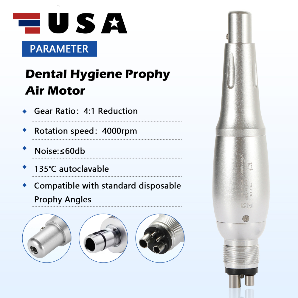 YB Dental Hygiene Prophy Handpiece Air Motor + 4:1 Straight Reduction Handpiece