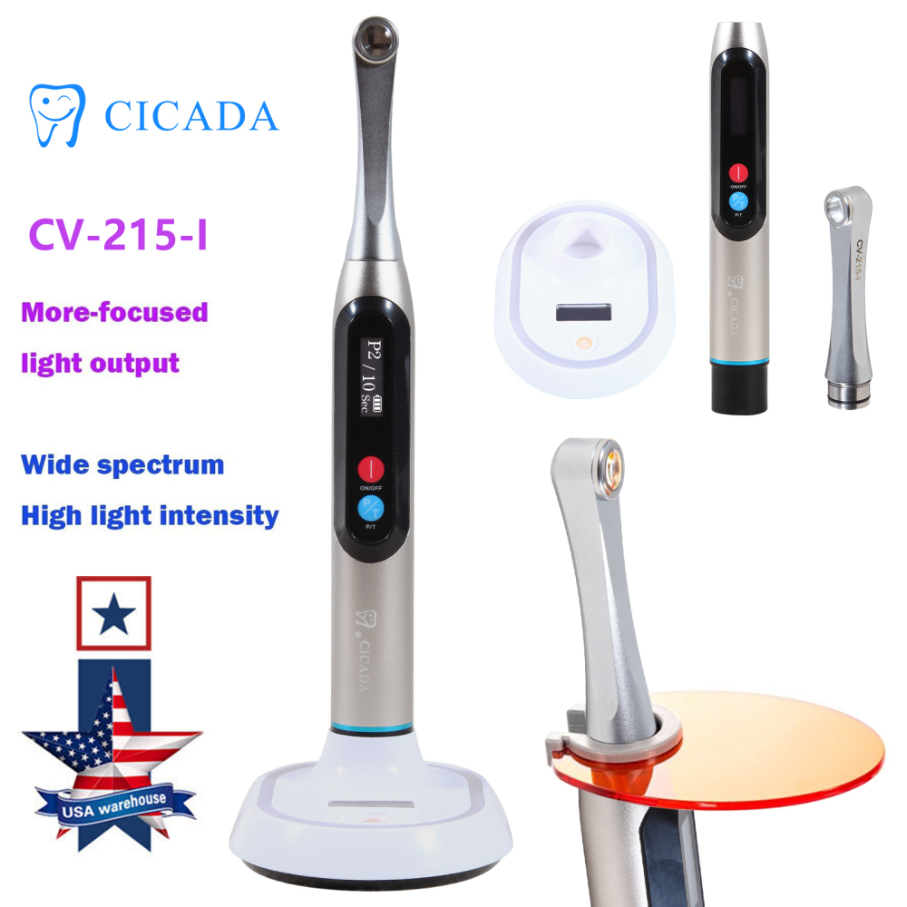 Dental LED Curing Light Wireless 1 Second Cure Lamp Wide Spectrum Max Intensity