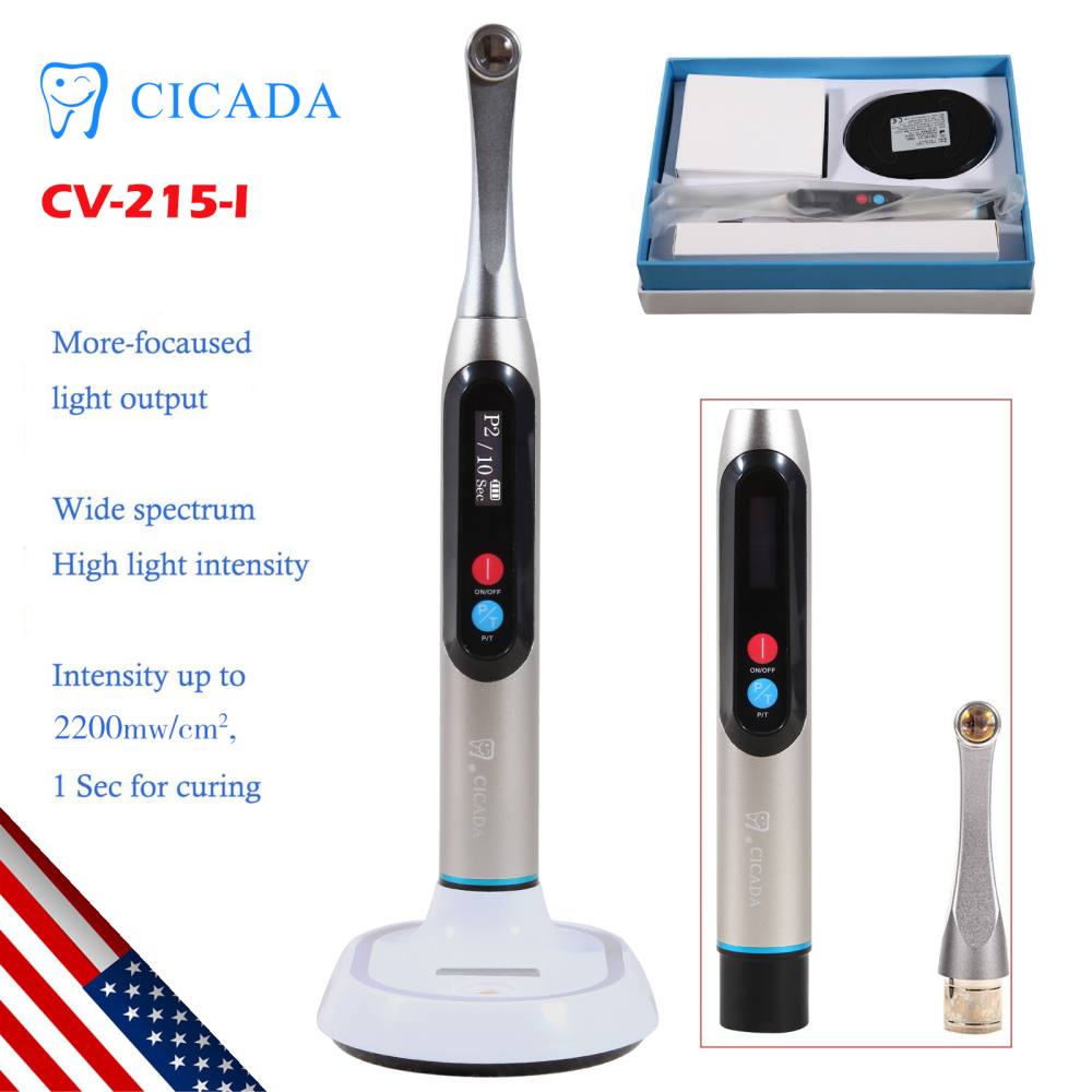 Dental LED Curing Light Wireless 1 Second Cure Lamp Wide Spectrum Max Intensity