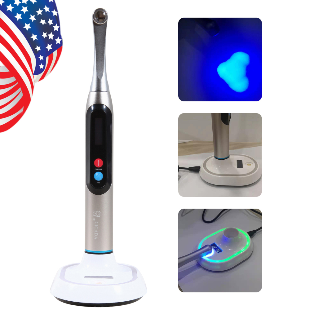 Dental LED Curing Light Wireless 1 Second Cure Lamp Wide Spectrum Max Intensity