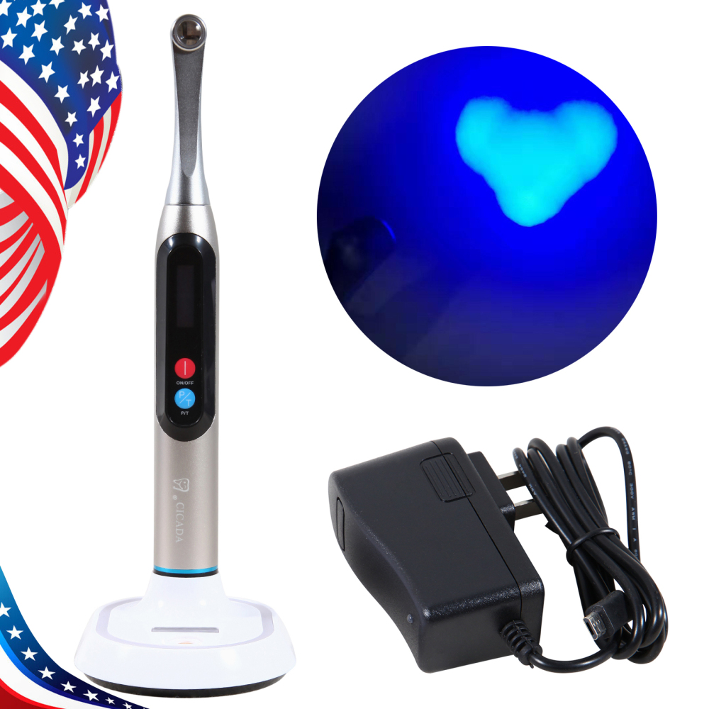 Dental LED Curing Light Wireless 1 Second Cure Lamp Wide Spectrum Max Intensity