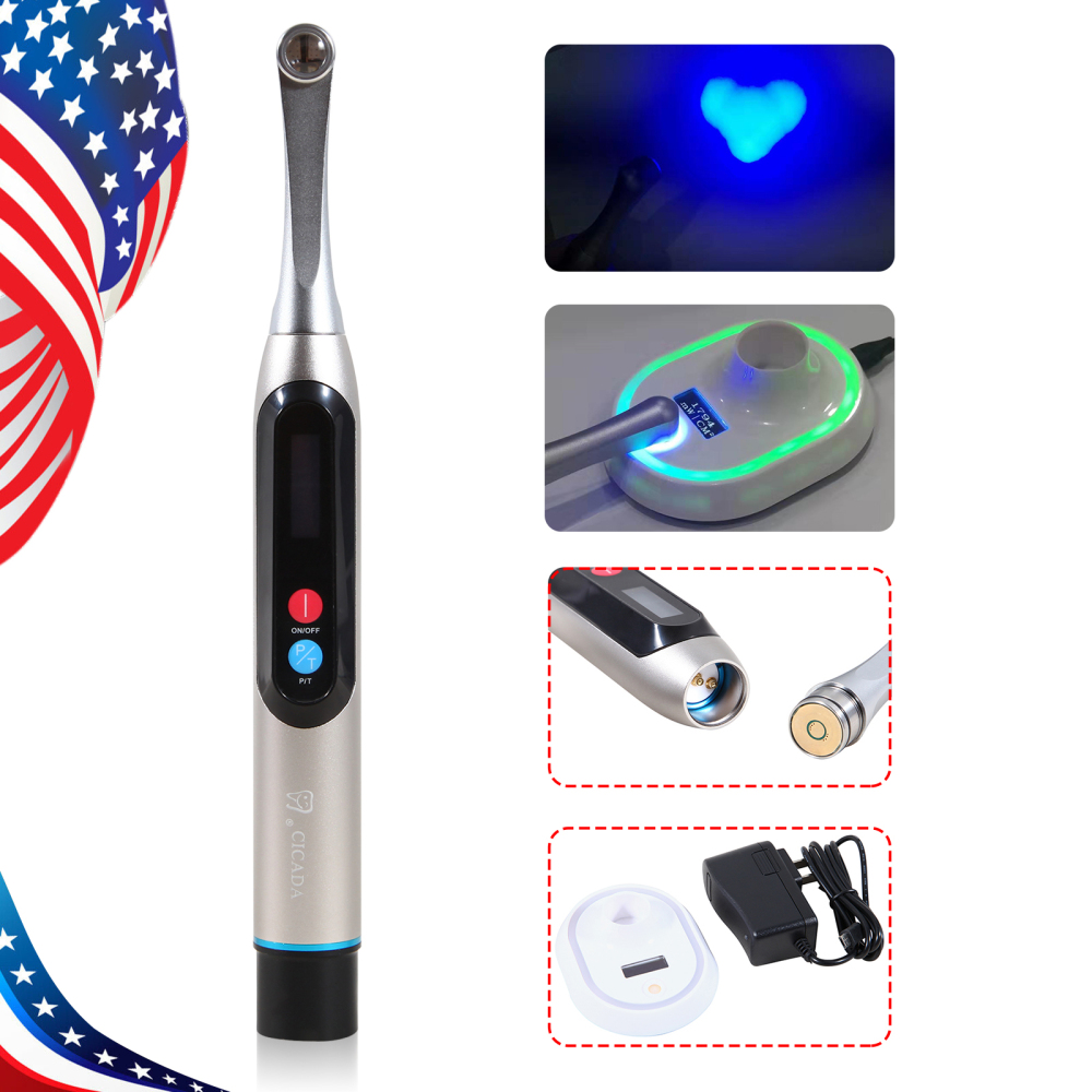 Dental LED Curing Light Wireless 1 Second Cure Lamp Wide Spectrum Max Intensity