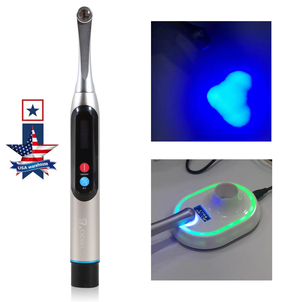 Dental LED Curing Light Wireless 1 Second Cure Lamp Wide Spectrum Max Intensity