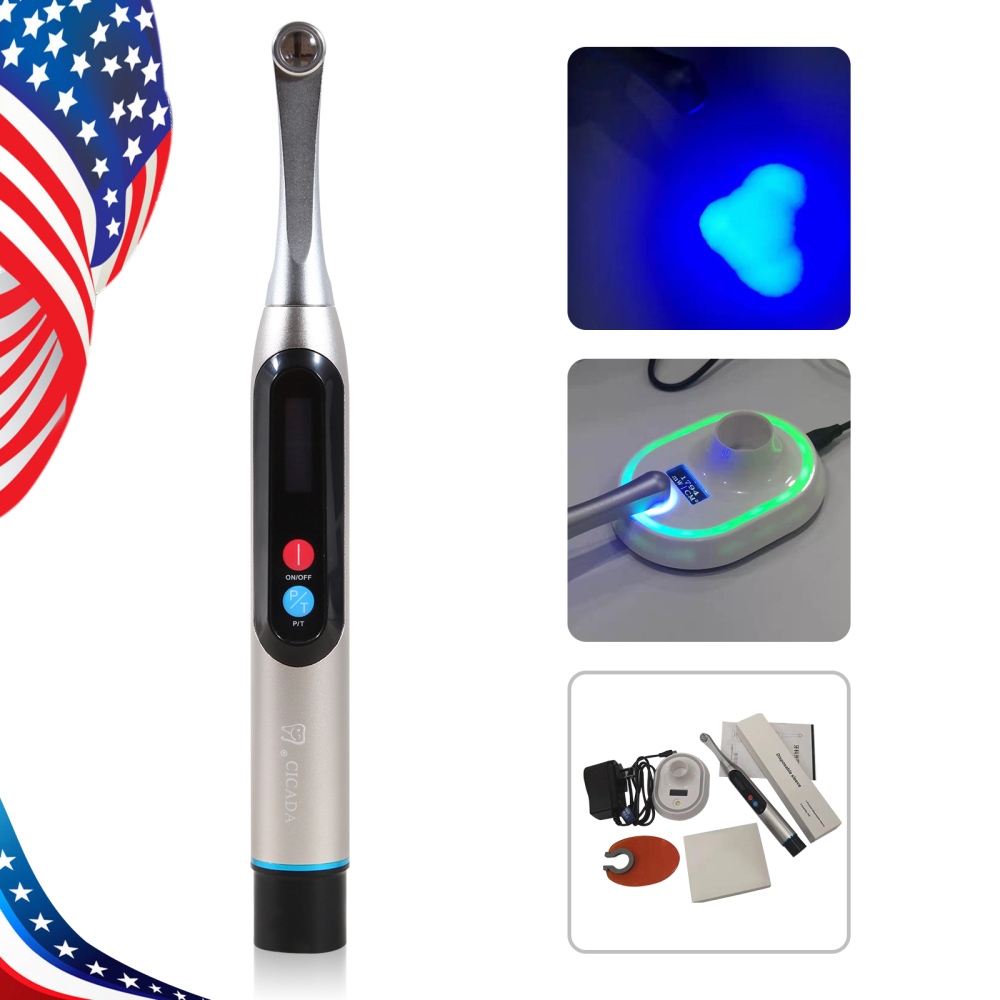 Dental LED Curing Light Wireless 1 Second Cure Lamp Wide Spectrum Max Intensity