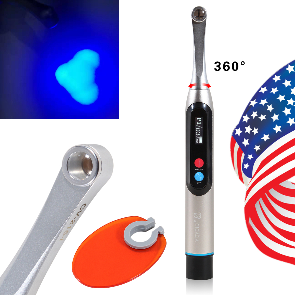 Dental LED Curing Light Wireless 1 Second Cure Lamp Wide Spectrum Max Intensity