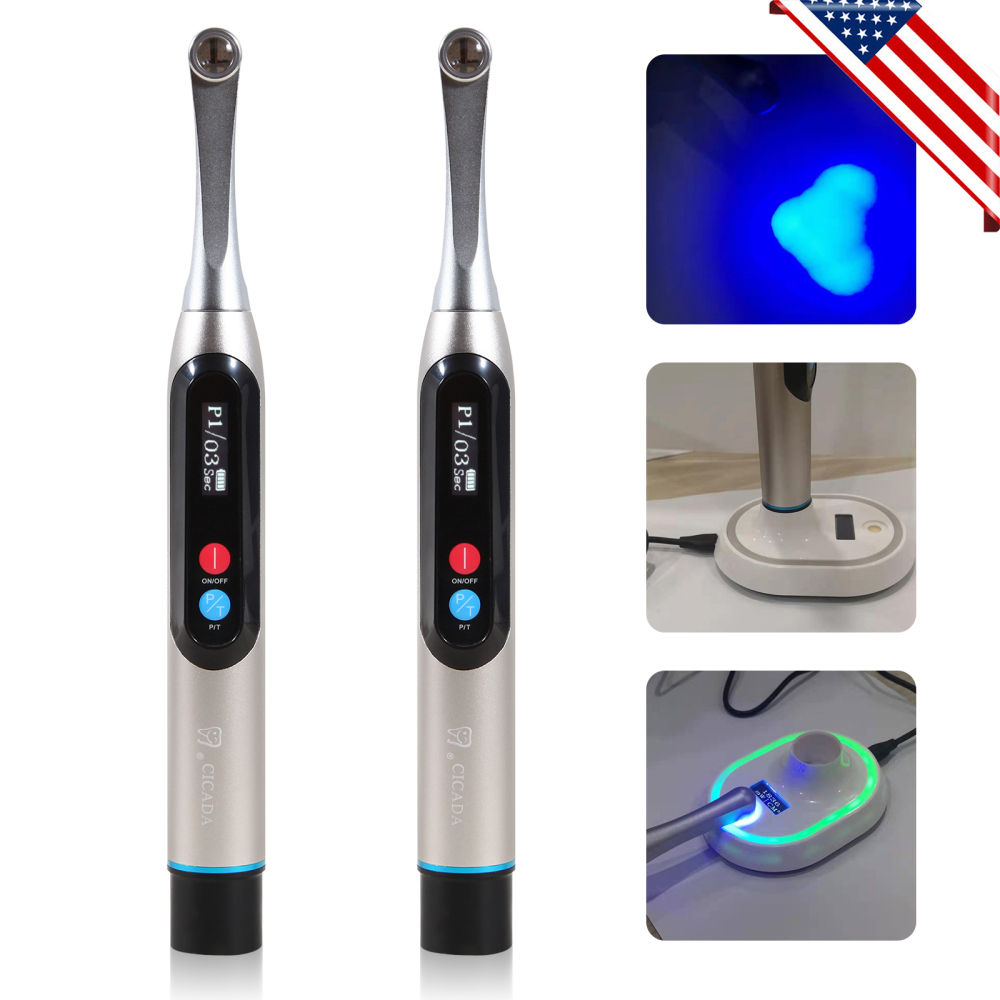 Dental LED Curing Light Wireless 1 Second Cure Lamp Wide Spectrum Max Intensity