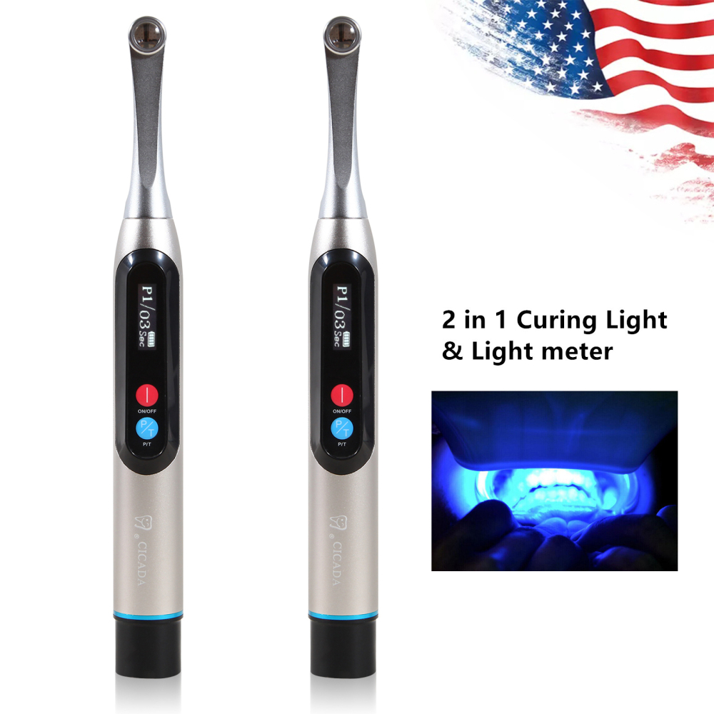 Dental LED Curing Light Wireless 1 Second Cure Lamp Wide Spectrum Max Intensity