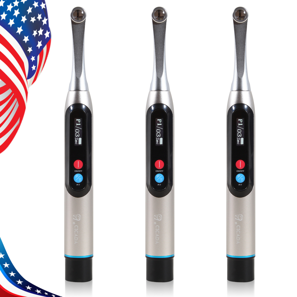 Dental LED Curing Light Wireless 1 Second Cure Lamp Wide Spectrum Max Intensity