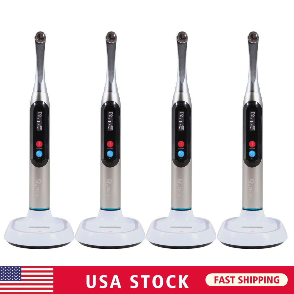 Dental LED Curing Light Wireless 1 Second Cure Lamp Wide Spectrum Max Intensity