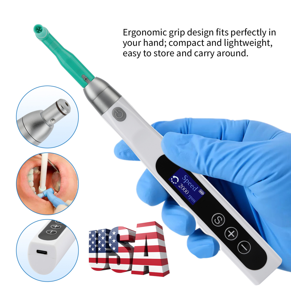 2 in1 Dental Electric Cordless Hygiene Prophy Polishing Handpiece 360° Swivel 2000rpm
