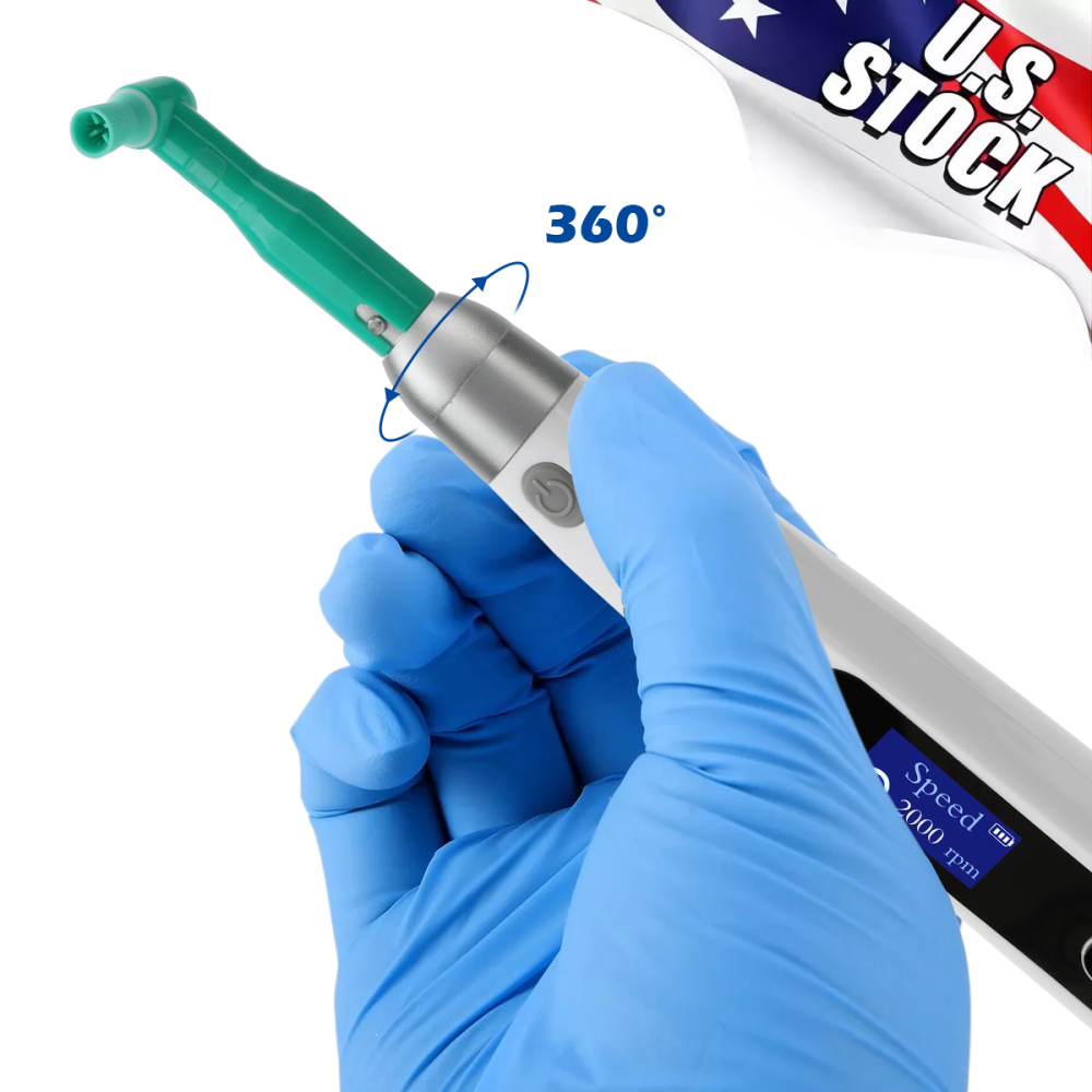 2 in1 Dental Electric Cordless Hygiene Prophy Polishing Handpiece 360° Swivel 2000rpm