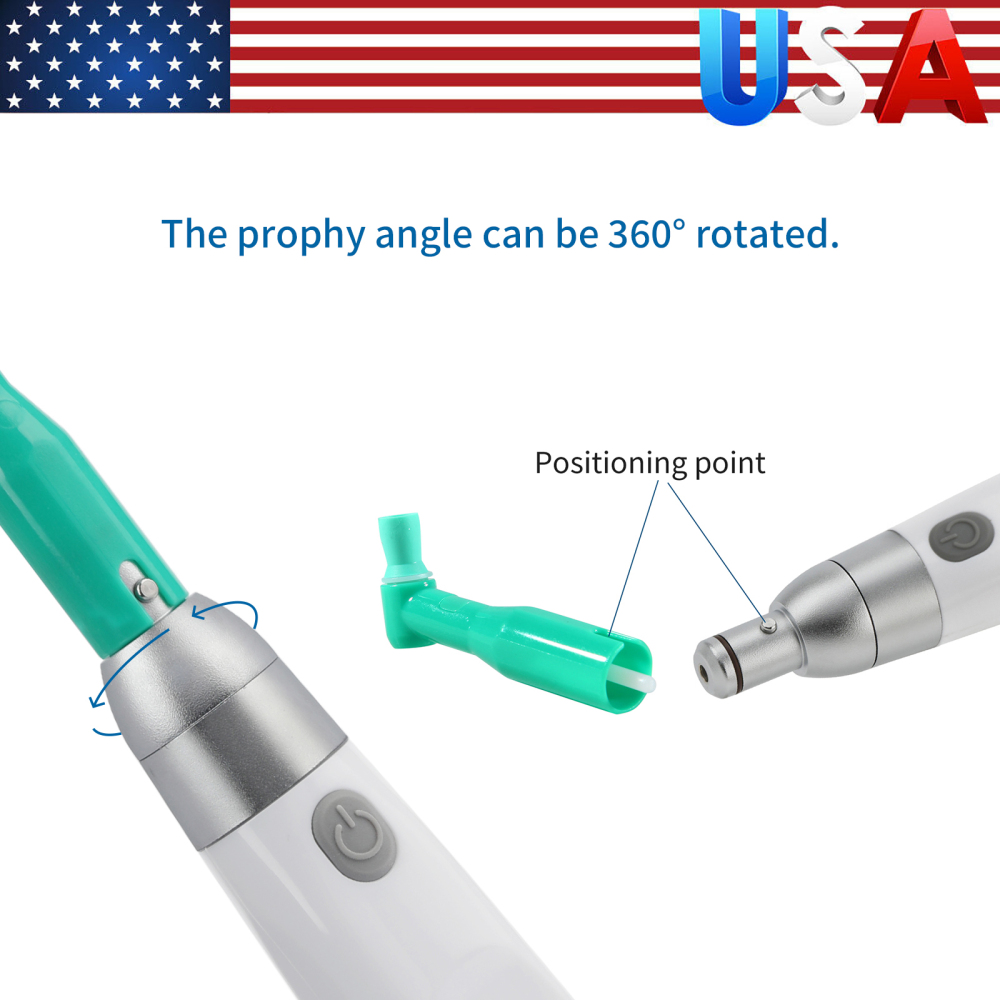 2 in1 Dental Electric Cordless Hygiene Prophy Polishing Handpiece 360° Swivel 2000rpm