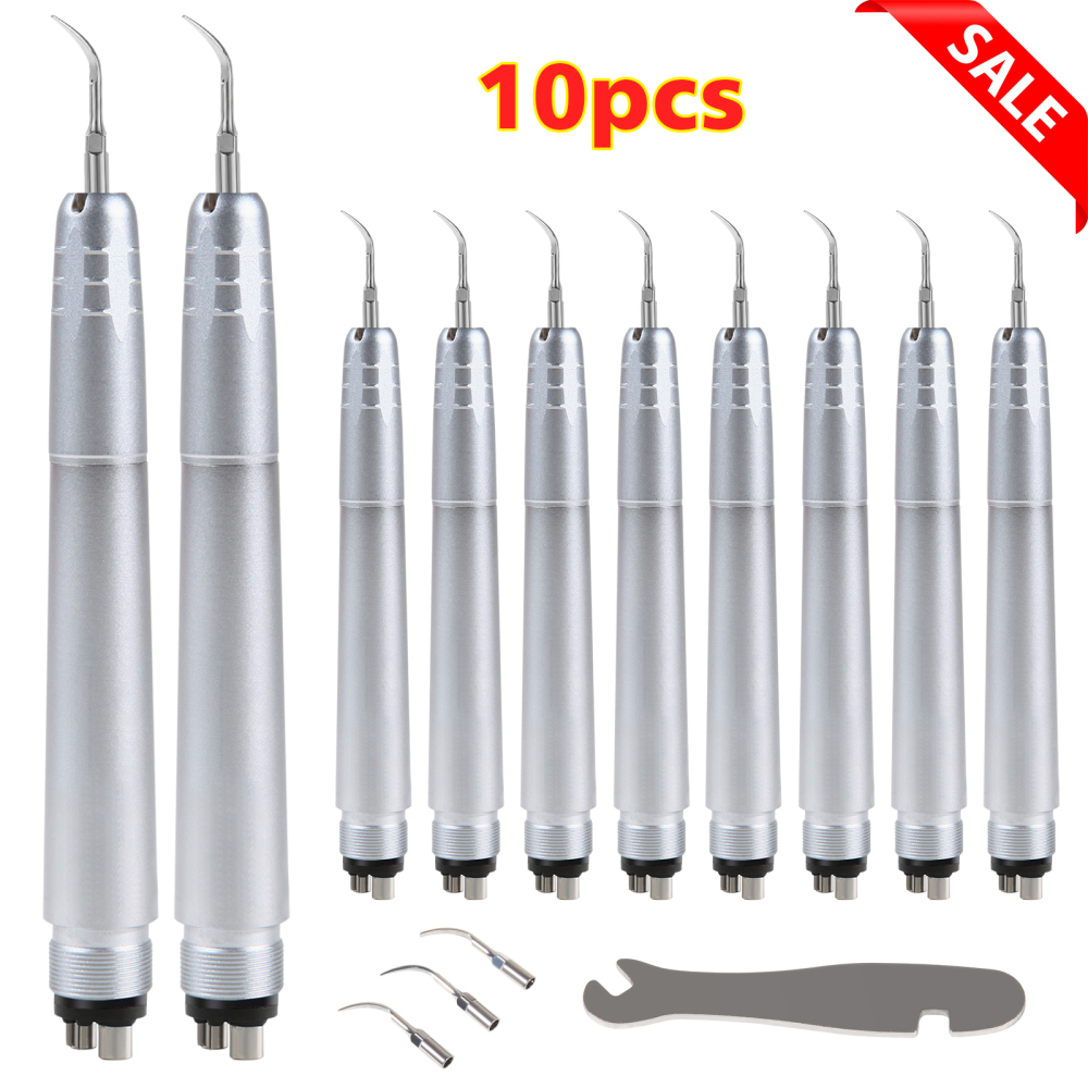 Dental Ultrasonic Air Perio Scaler Handpiece 4 Hole / 2 Hole+ 3 Scaling Tips for Dentist
