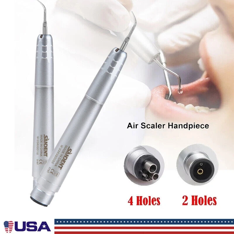 Dental Ultrasonic Air Perio Scaler Handpiece 4 Hole / 2 Hole+ 3 Scaling Tips for Dentist