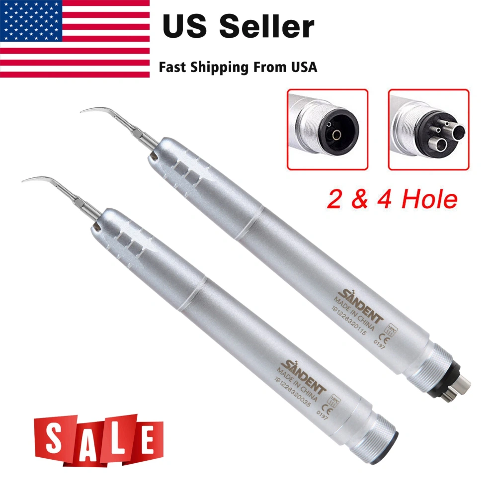 Dental Ultrasonic Air Perio Scaler Handpiece 4 Hole / 2 Hole+ 3 Scaling Tips for Dentist