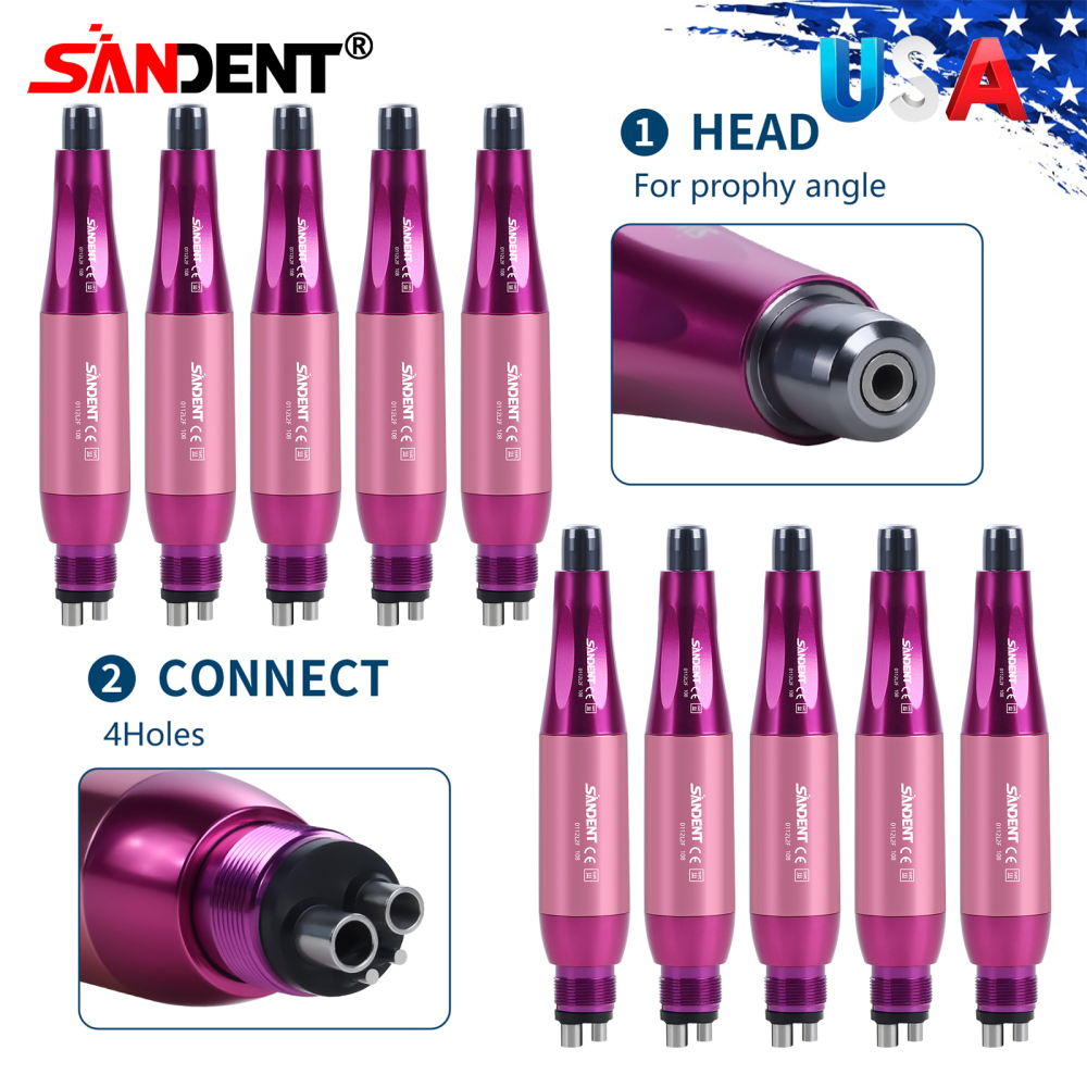 Dental 4:1 Hygiene Prophy Handpiece 360° Swivel Straight Cone Air Motor 4Holes DT
