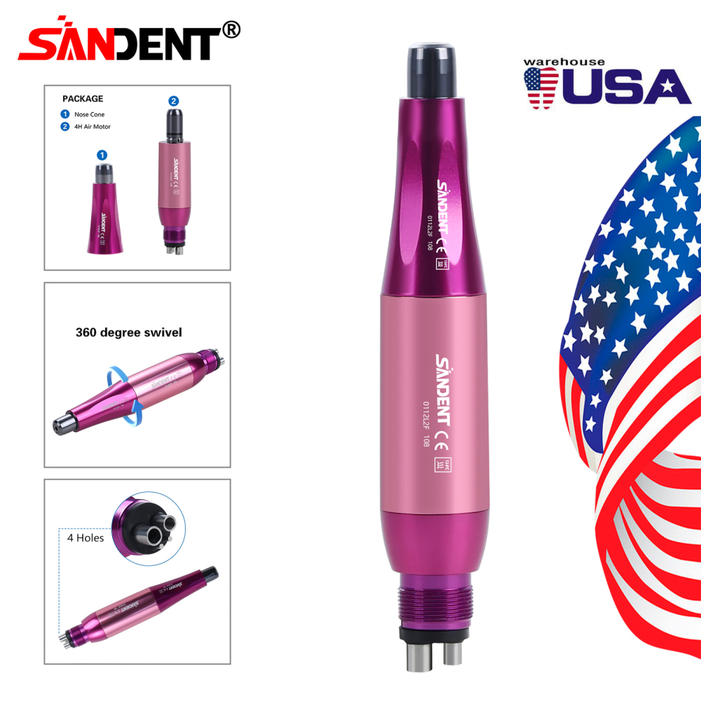 Dental 4:1 Hygiene Prophy Handpiece 360° Swivel Straight Cone Air Motor 4Holes DT