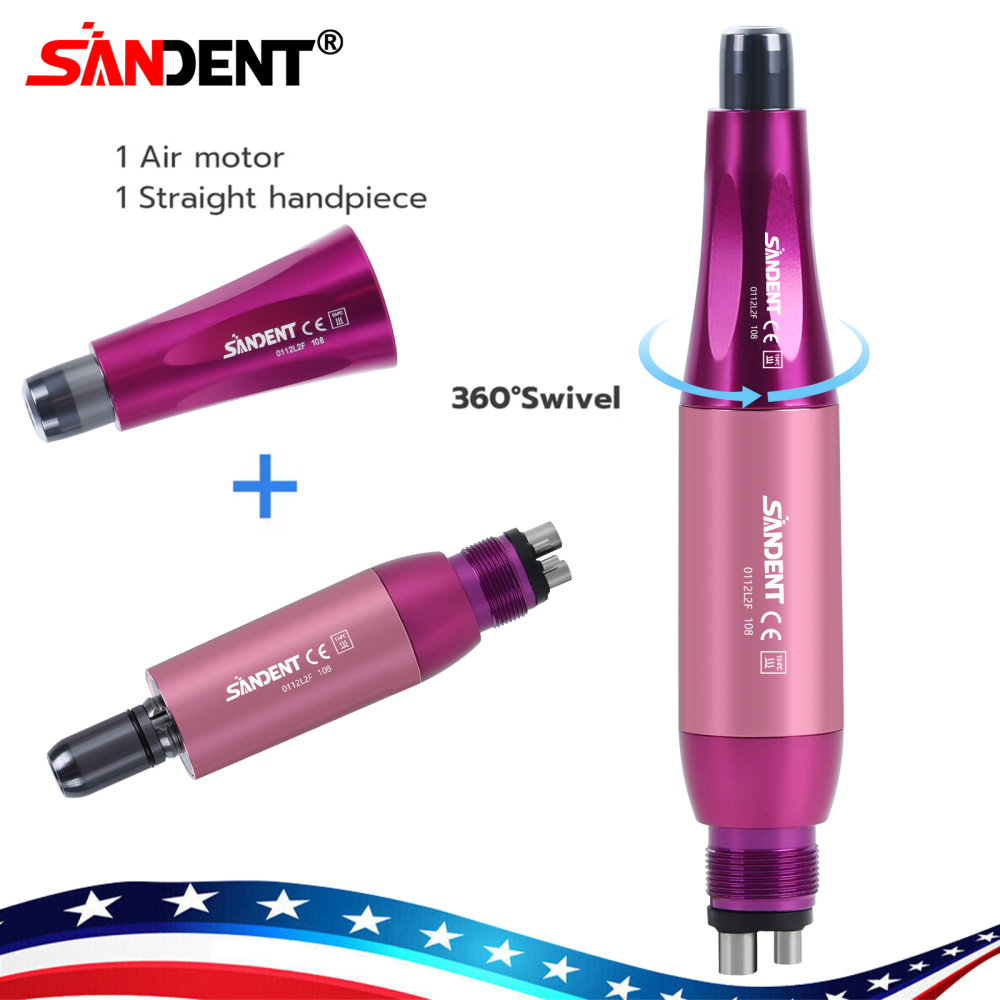 Dental 4:1 Hygiene Prophy Handpiece 360° Swivel Straight Cone Air Motor 4Holes DT