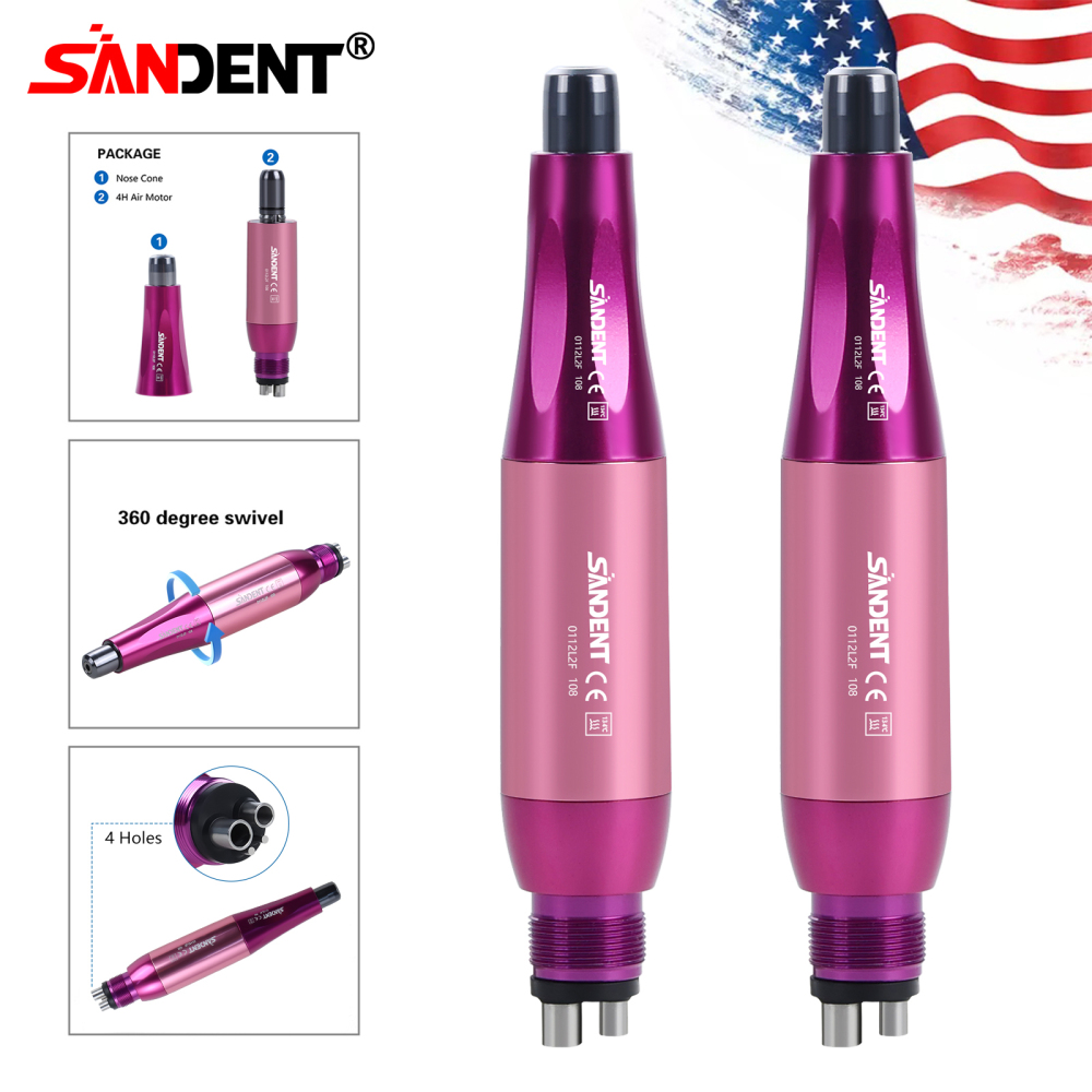 Dental 4:1 Hygiene Prophy Handpiece 360° Swivel Straight Cone Air Motor 4Holes DT