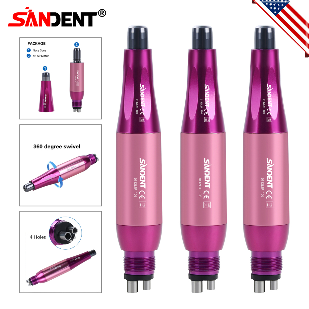 Dental 4:1 Hygiene Prophy Handpiece 360° Swivel Straight Cone Air Motor 4Holes DT