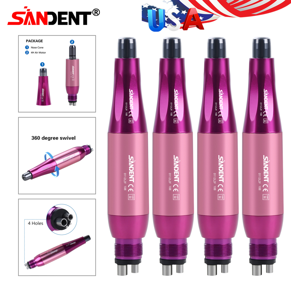 Dental 4:1 Hygiene Prophy Handpiece 360° Swivel Straight Cone Air Motor 4Holes DT