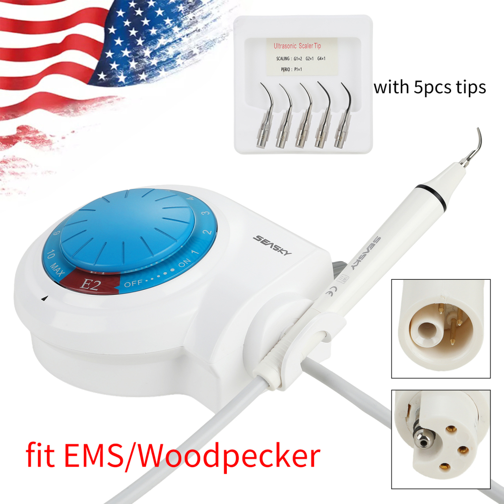 SEASKY E2 Dental Ultrasonic Piezo Scaler w/ Handpiece 5*Tips fit EMS Woodpecker