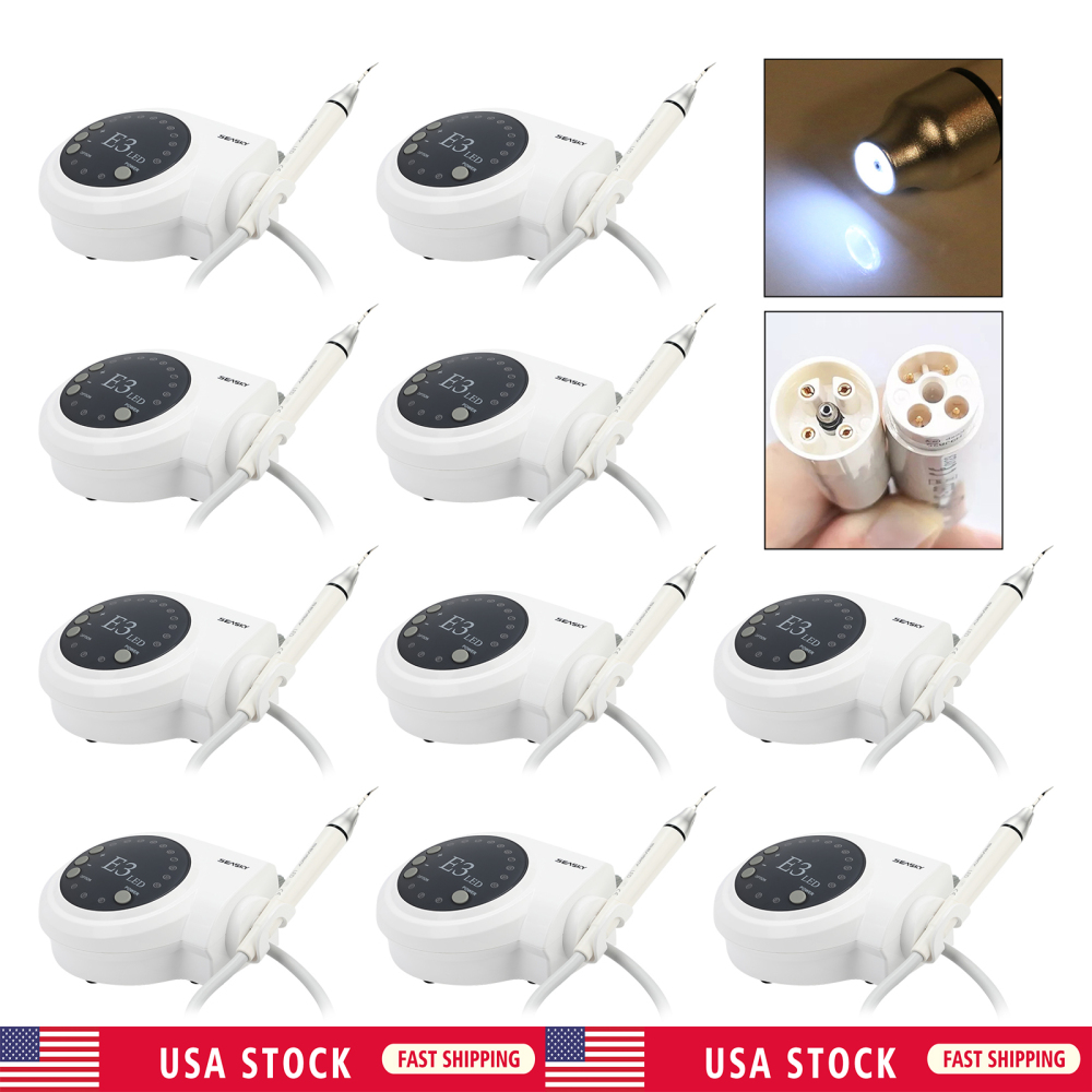 SK-E3L Dental Ultrasonic Scaler + LED Handpiece + 5*Tips Fit Woodpecker EMS Cavitron