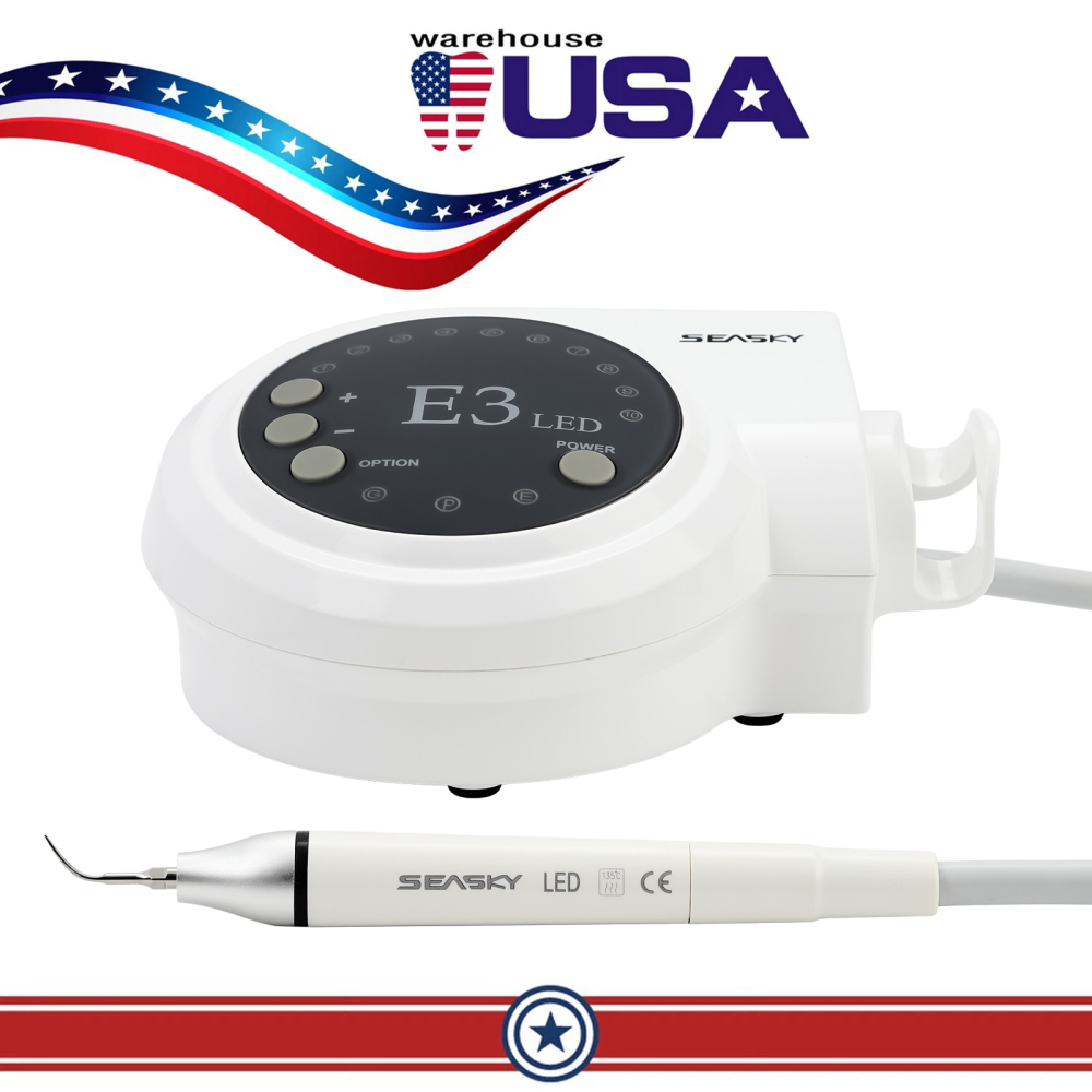SK-E3L Dental Ultrasonic Scaler + LED Handpiece + 5*Tips Fit Woodpecker EMS Cavitron