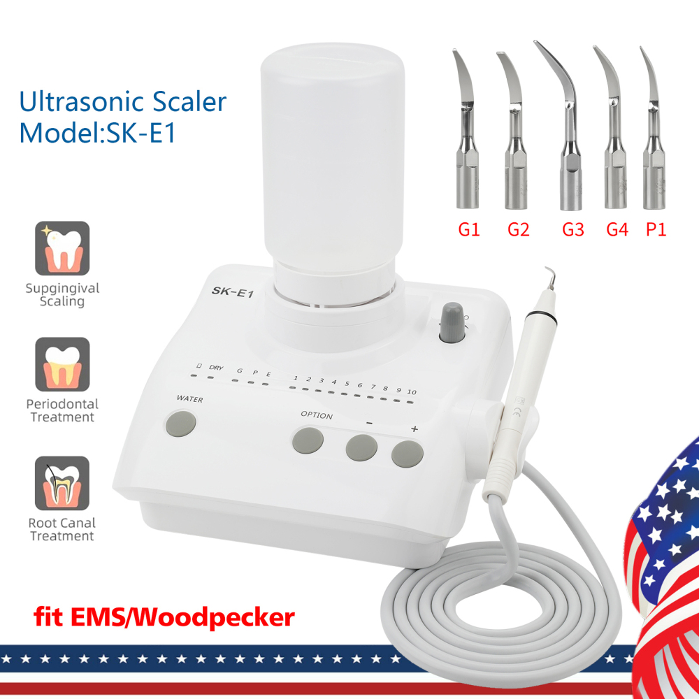 SK-E1 Dental Portable Ultrasonic Piezo Scaler w/2*Bottles fit EMS Handpiece tips