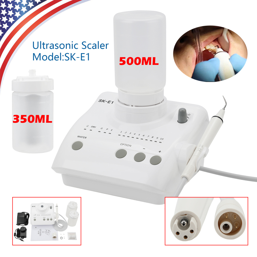 SK-E1 Dental Portable Ultrasonic Piezo Scaler w/2*Bottles fit EMS Handpiece tips