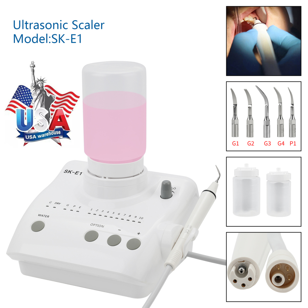 SK-E1 Dental Portable Ultrasonic Piezo Scaler w/2*Bottles fit EMS Handpiece tips