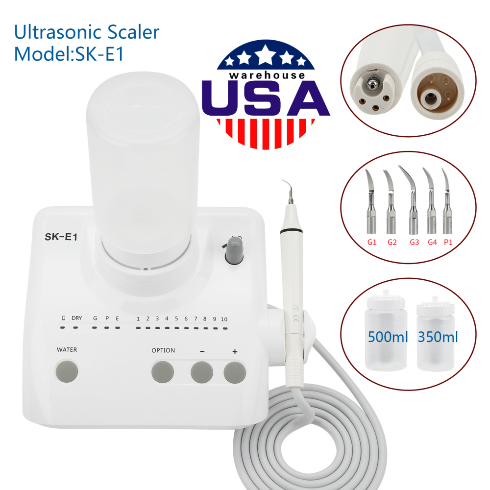 SK-E1 Dental Portable Ultrasonic Piezo Scaler w/2*Bottles fit EMS Handpiece tips