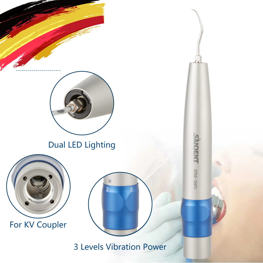 Kavo SONICflex Type Dental Hygienist Fiber Optic Air Scaler Handpiece +3 tips S1 S2 A3