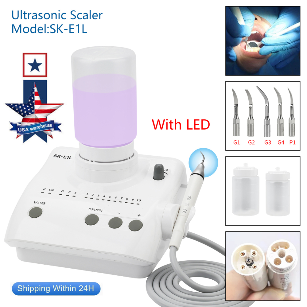 SK-E1/SK-E1L Dental Ultrasonic Piezo Scaler Unit Fit EMS LED/Non-LED handpiece & Tips