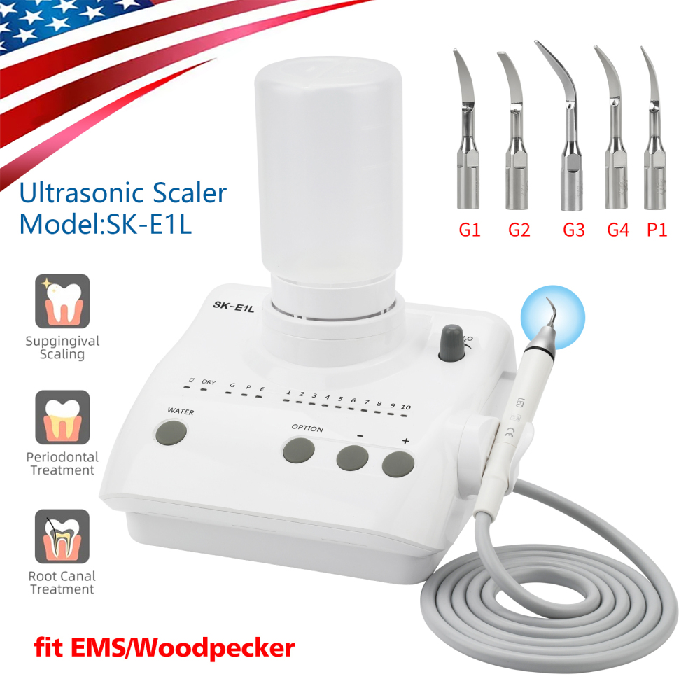 SK-E1/SK-E1L Dental Ultrasonic Piezo Scaler Unit Fit EMS LED/Non-LED handpiece & Tips