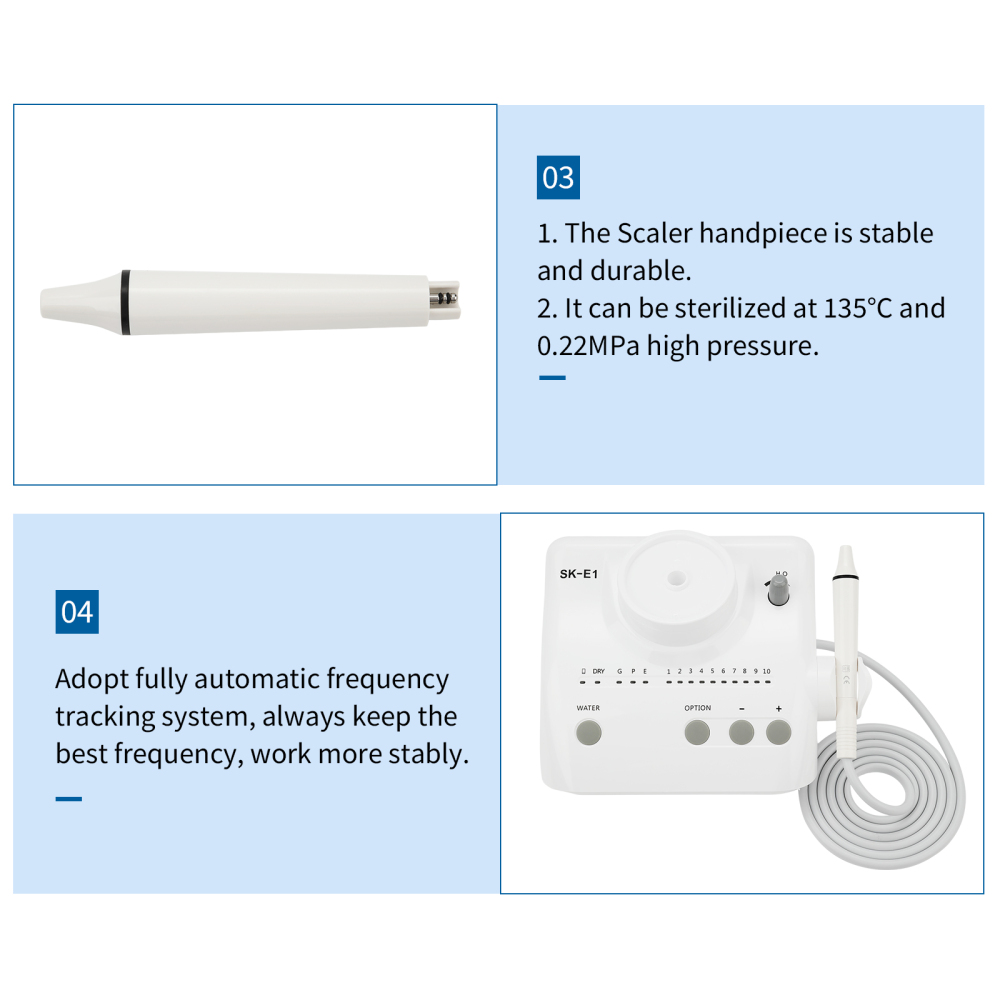 SK-E1/SK-E1L Dental Ultrasonic Piezo Scaler Unit Fit EMS LED/Non-LED handpiece & Tips