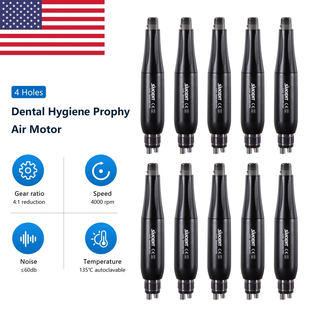 Dental Hygiene Prophy Handpiece 4:1 Nose Cone Air Motor Low Speed 4 Hole