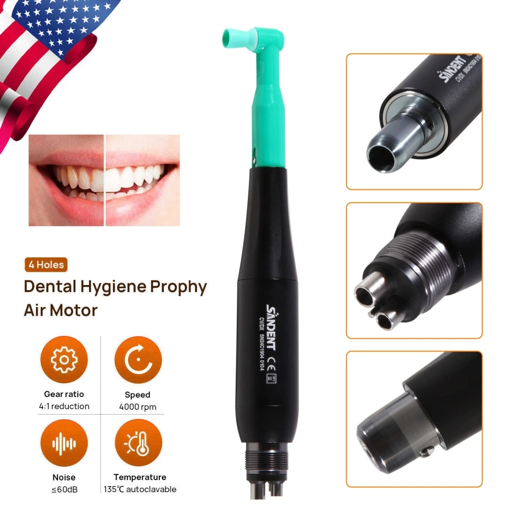 Dental Hygiene Prophy Handpiece 4:1 Nose Cone Air Motor Low Speed 4 Hole